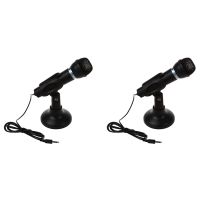 2X Omnidirectional Laptop PC Computer 3.5mm Network Stand Mini Mini Phone Mike Black