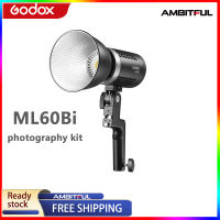 Godox ML60Bi ML60 Bi 60W Bi-ไฟ LED สีเงียบโหมดการปรับความสว่างรองรับ Li-Ion กลางแจ้ง LED Light