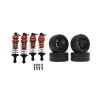 Metal Shock Absorber and Rubber Tire Set for SG1603 SG1604 SG1605 UDIRC UD1601 UD1602 UD1603 1/16 RC Car Parts