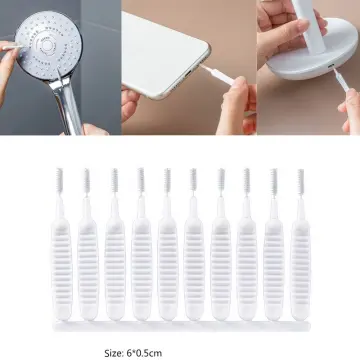 10 Pieces Mini Shower Head Cleaning Brush Anti-Clogging Nylon