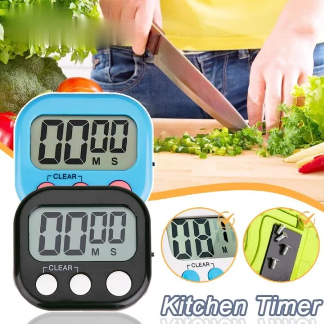 SKYCARPER 2Pack Digital Kitchen Timer for Cooking Big Digits Loud Alarm Magnetic Backing Stand Cooking Timers for Baking Restaurant, Size: 2pcs, Blue