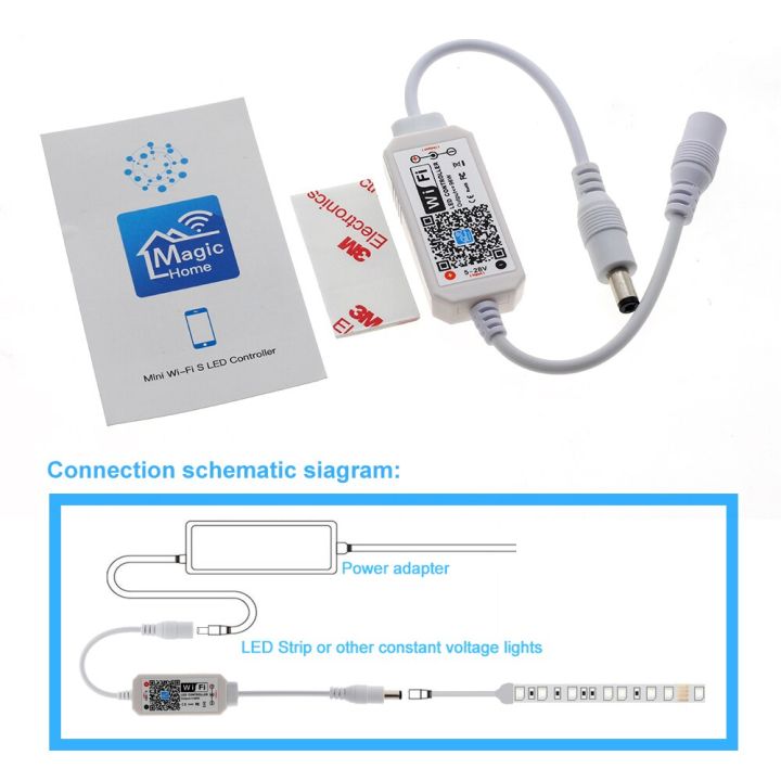 yingke-dc5-28v-มหัศจรรย์สำหรับบ้านไร้สายตัวควบคุมหรี่แสงได้-wi-fi-ขนาดเล็กเดี่ยวสีแอลอีดีสำหรับ2835-5050-5630ไฟแถบไฟ-led-5730