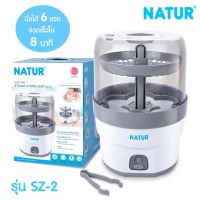 CDT เครื่องนึ่งขวดนม NATUR เครื่องนึ่งขวดนมไฟฟ้า รุ่น 8 นาที แถมฟรี ขวดกลม 4 oz และ 8 oz อย่างละ 2ชุด ที่นึ่งขวดนม เครื่องฆ่าเชื้อขวดนม