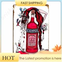 Cordial Campari โปสเตอร์โลหะแผ่นจิตรกรรมตกแต่งออกแบบคลับบาร์ปาร์ตี้ดีบุกโลโก้โปสเตอร์ 20 * 30 ซม