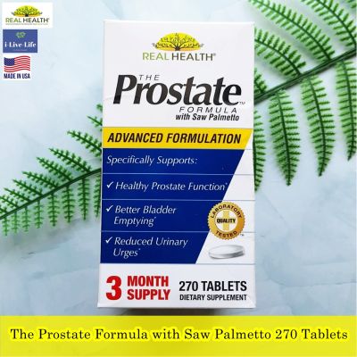 อาหารเสริม สำหรับผู้ชาย ต่อมลูกหมาก The Prostate Formula with Saw Palmetto 270 Tablets - Real Health