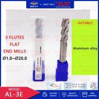 AL-3E ZCC CT 3 ขลุ่ยก้านตรงแบนอลูมิเนียม End Mill เครื่องมือคาร์ไบด์ใบมีดกล