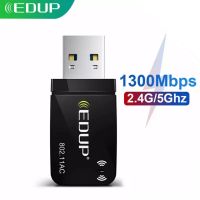 EDUP 1300Mbps Mini USB WiFi Adapter Dual Band Wifi Network Card  5G 2.4GHz Wireless AC USB Adapter for PC Desktop Laptop Win11  USB Network Adapters