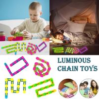 Colorful Puzzle Sensory Fidget Toys /folding Chain Decompression Toys / Folding Chains Decompression Relaxing Kids Toys /Decompression Folding Chain Hand Spinner Toys for Children Baby