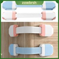 ZOWBRSH ป้องกันการหนีบ ล็อคตู้เก็บของ สีฟ้าสี กาวในตัว หัวเข็มขัดนิรภัยสำหรับตู้เย็น การออกแบบที่เรียบง่าย ตัวป้องกันความปลอดภัย ล็อคประตูลิ้นชัก บ้านในบ้าน