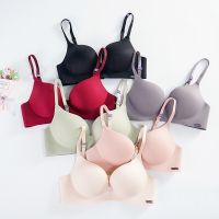 【YP】 de peça sutiã feminino sem fio respirável roupa interior reunir push up simples lingerie costura bralette doce cor нcolor еле е