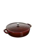 ZWILLING # STAUB หม้อเหล็กหล่อBraisers Saute pan ทำให้อาหารชุ่มฉ่ำ 24 ซม.2.4  ลิตร สีแดง N40511512