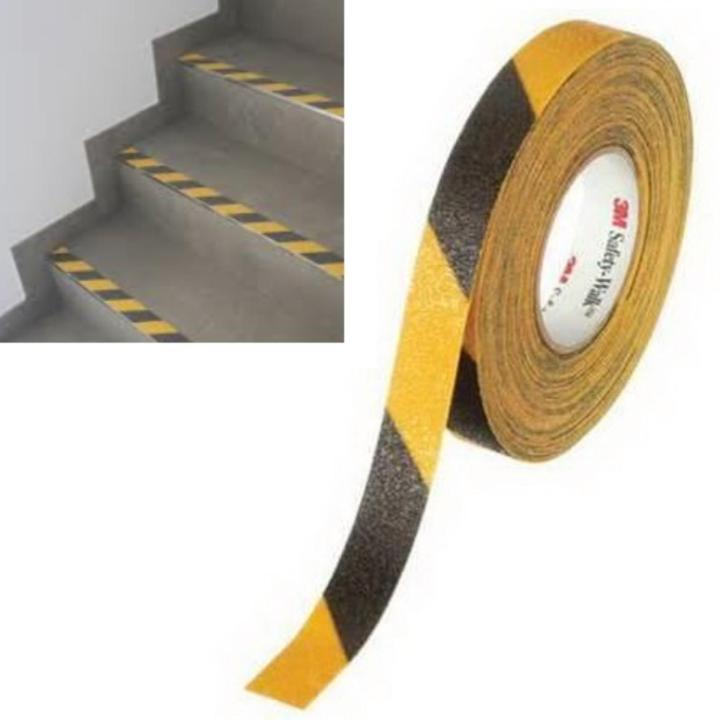 3M เทปกันลื่นสีดำสลับเหลือง 1นิ้วx18เมตร รุ่น 613 Safety-Walk Slip-Resistant Black/Yellow