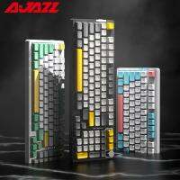 คีย์บอร์ดที่สามารถสลับร้อนได้ AJAZZ AK966 RGB 96คีย์คีย์บอร์ดแบบกลไกบลูทูธคีย์บอร์ดเกมไร้สาโหมด Tri สำหรับเมาส์ Mac Windows