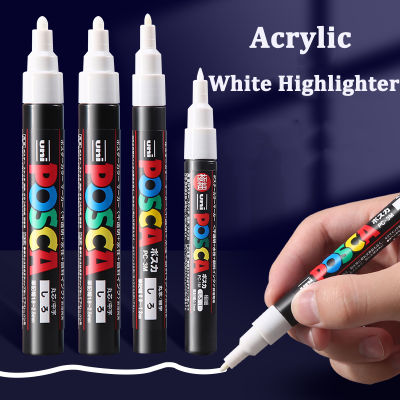 3PC Uni poscas markers set, PC-1M 3M 5M สีขาวอะคริลิคถาวร MARKER กันน้ำ Graffiti เครื่องหมาย POP โฆษณาปากกา