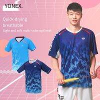 YONEX เสื้อกีฬาเสื้อกีฬาเสื้อผ้ากีฬาเสื้อแบดมินตัน2023แขนสั้นสำหรับชายหญิงเสื้อ1013