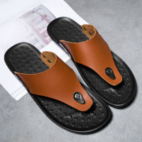 YRZL Slippers Summer Flip-Flops for Men Beach Slippers Brown Sandals Comfortable Shoes Non-Slip Bathroom Shoes Men Slides