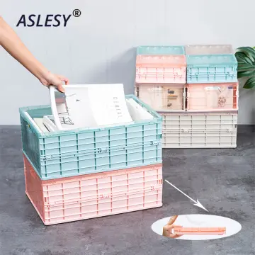 Folding Portable Storage Chest Bins Plastic Transparent Books