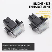 【CW】2x HID License Number Plate Light For Peugeot 206 207 306 307 308 5008 For Citroen C3 C4 C5 Berlingo Saxo Xsara Picasso