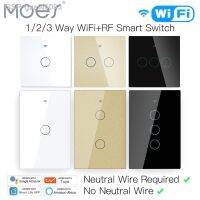 ต้องใช้สายไฟแบบสัมผัส Wi-Fi Gxal46093การควบคุม Tuya Alexa Home Compatible 1/2/3 Gang