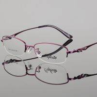 【LZ】☏✱✹  Womens Alloy Half-frame Metal Frames Fine-cut Hollow Legs Womens Glasses Frames