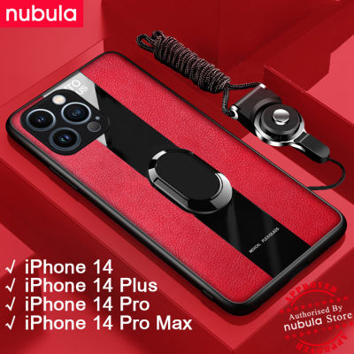 NUBULA เคส Apple iPhone 14 Pro 14 + Plus,เคส14Pro Max เคสหนัง PU ขอบนิ่มกันกระแทกฝาครอบหลัง Hp iPhone 14 Pro แป้นหูช้างสำหรับไอโฟนแม่เหล็กขาตั้งสายคล้องมือ14 Pro Plus Pro Max
