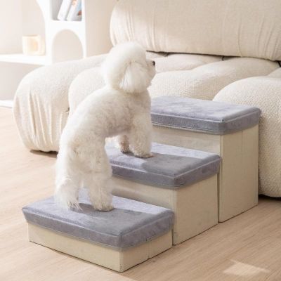 【LZ】❁◊♝  Escada dobrável para sofá e cadeira Escada de escalada antiderrapante Rampa removível do carro da cama do cão Pet Shop