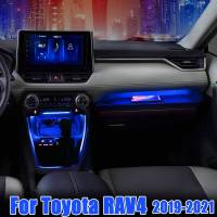 แถบ Lampu Hias คนขับด้านข้างสำหรับรถยนต์โตโยต้า Rav4 2023 2023 2023ขอบติดเครื่องประดับแผงแดชบอร์ด