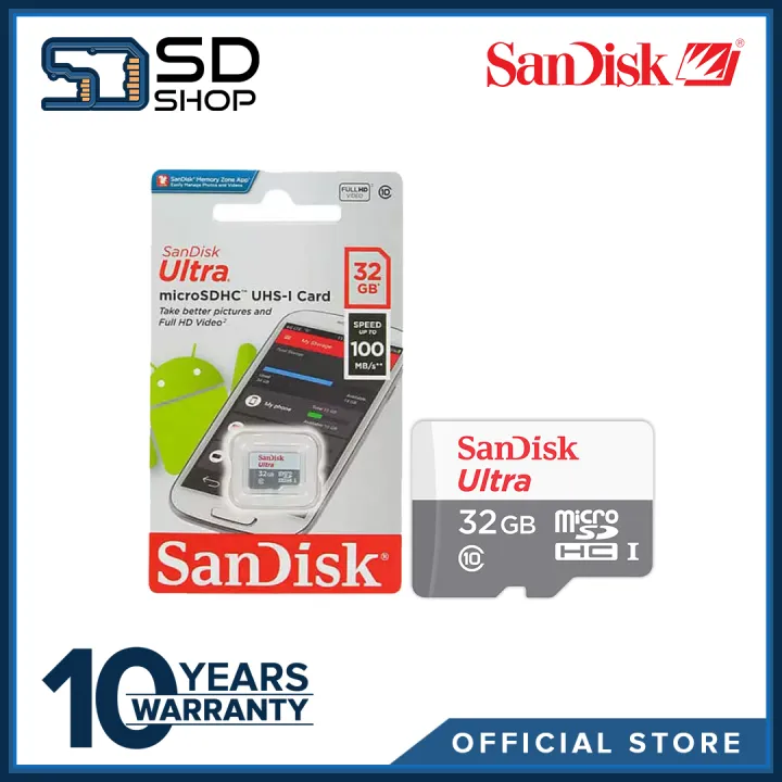 SanDisk Ultra Micro SDXC 32GB Class 10 UHS-I Memory Card SDSQUNR (Speed up  to 100MBs) | Lazada PH