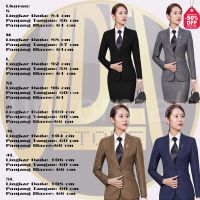 Blazer Women Viral Scuba Vintage Non Formal Work F7V9 Set Premium New Import Flannel Outer Line Ceruty Present Motif Asymmetrical Blazer Chicken Ethnic Latest Oversize Office Tartan White Ceruty Cro