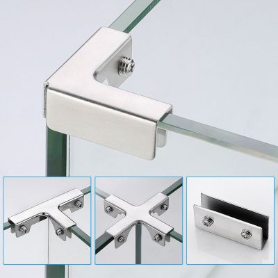 L-type Stainless steel T-cross Reinforcement Glass Clip Corner Guard Fixing Clip Angle Corner Code