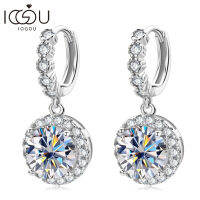 D Moissanite ต่างหู3ct 2ct Huggie สำหรับผู้หญิง925เงินสเตอร์ลิง Original Certified Moissanite 1ct Hoop Drop Dangle ต่างหู