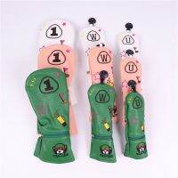 น่ารักสุนัขกอล์ฟคลับ #1 #3 #5ไม้ Headcovers ไดร์เวอร์แฟร์เวย์วูดส์ปกหนัง PU หัวหน้าครอบคลุมชุดป้องกันอุปกรณ์กอล์ฟ