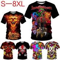 เสื้อยืดพิมพ์ลายแฟชั่นตัวตลกบ้า S-8XL ขนาดใหญ่ Posse Icp โจ๊กเกอร์การ์ด3D ผู้ชายใหม่