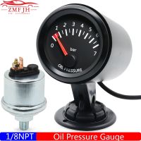 ∋▲ 2 52MM Oil Pressure Gauge Sensor 1/8NPT White Light 0 7 Bar Oil Press Meter for Gasoline Car Auto Racing Meter Holder DC12V