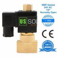 ยูเอสวาล์วน้ำไฟฟ้าทองเหลือง1/4แข็ง24V Ac ปกติเปิดสำหรับอากาศน้ำได้รับการรับรองจาก Ce