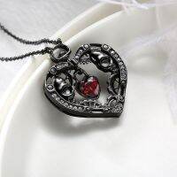 Fashion Gothic Skull Punk Necklace Fashion Black Heart Shape Men and Women Couple Pendant Friendship Jewelry Gift Headbands