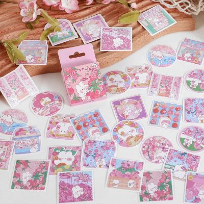 【LZ】 46 pcs Kawaii Cartoon Stickers aesthetic Stick Labels Adhesive Diy Diary Album Stationery Scrapbooking Collage material