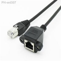 1pcs 30cm 8Pin RJ45 Cable Male to Female Screw Panel Mount Ethernet LAN Network 8 Pin Extension Cable