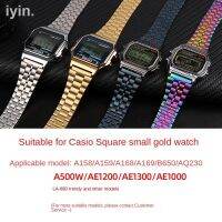 2023 Original For Casio นาฬิกาข้อมือสายเหล็ก A158 A159 A158W F91w LA-680 AEQ-110 F91w ทองขนาดเล็กสายนาฬิกาสายรัดข้อมือ18มม.