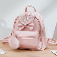 Women Mini Backpack Cute Bowknot Kids Leather School Bags for Girls School Backpack Child Travel Bag Backpacks Mochilas