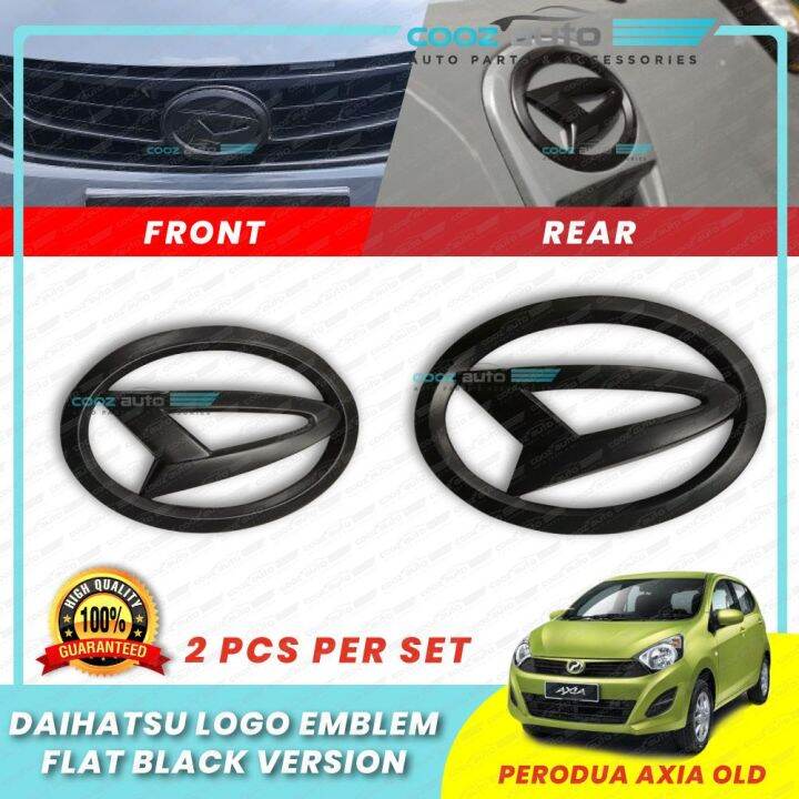 Perodua Axia 2014 - 2016 Front Rear Emblem Logo Daihatsu Emblem Black ...