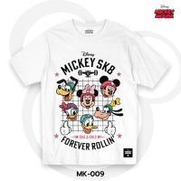 ลิขสิทธิ์แท้จาก Disney เสื้อยืด มิกกี้ เม้าส์ mickey mouse mickey sk8 สีขาวใส่สบายผ้า cotton 100% Official licences mk-009