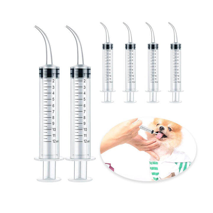 12ml Dental Irrigation Syringe Curved Tip Syringe Bird Handfeeding