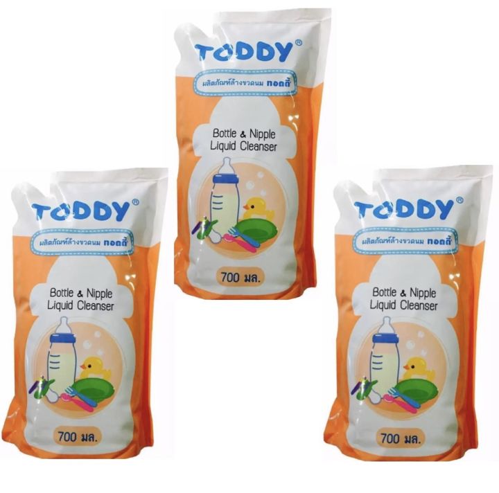 toddy-ท็อดดี้-น้ำยาล้างขวดนม-และของใช้เด็ก-ขนาด-700ml-แพ็ค-3-ถุง