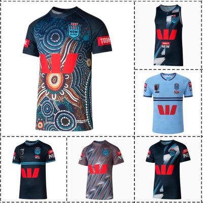 Mens Blues Custom Home Singlet Training / Size:S-5XL Indigenous State Origin of [hot]2023 / / Rugby NSW Number） Name Jersey （Print