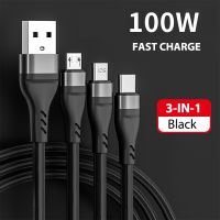 [KOLT Digital] 100W 3 In1 Fast USB Charger Cable For iPhone Charging Cable Micro USB Type-C Phone Charger Wire Cable For Xiaomi Huawei Samsung