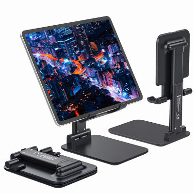 Anozer Foldable & Adjustable Tablet Stand, [2020 updated] Extendable Compact Desktop Tablet Stand Holder Cradle Dock Compatible with Phones, iPad, Samsung Galaxy Tabs, Kindle,Nintendo Switch(13’’ Max)