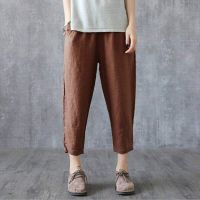 DVSReady Stock M~4XL Wide Leg Pants Summer Long Pants Linen Loose Pants Cotton Pants Plus size Trousers pant