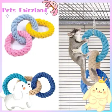 100pcs Plastic C-clips Hooks Chain C-links Sugar Glider Rat Parrot Bird Toy