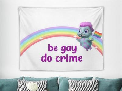 【CW】◎  Bible Happiness Tapestry Gay do Crime Tapestries Meme Flag Wall Hanging College Dorm Poster